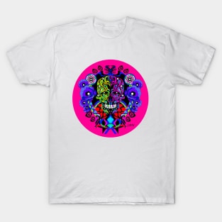 floral ornament tree of life ecopop in totonac pattern vector skull arts T-Shirt